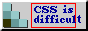 css is difficult written over a red rectangle, not fitting into it correctly